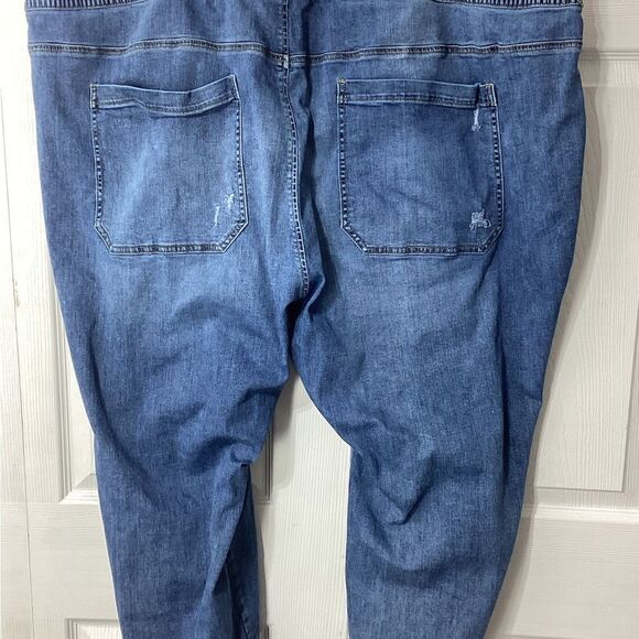 Lane Bryant Distressed Jeans Plus Size 34/36 Gathered Elastic Ankles - Picture 5 of 14